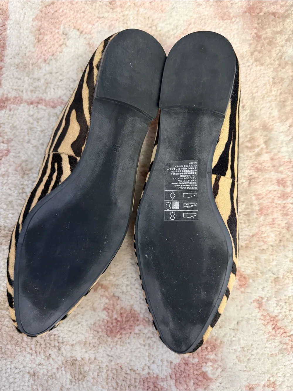 H&M Zebra Print Flats - Black & Cream